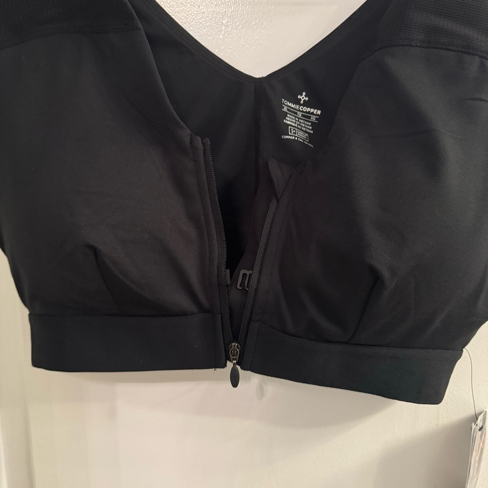 Tommie Copper Zip Up Shoulder Support Bra Black XL NEW WITH TAGS - Picture 6 of 14